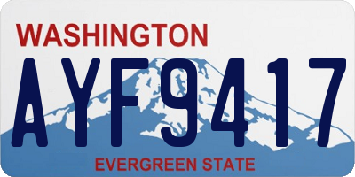 WA license plate AYF9417