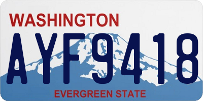 WA license plate AYF9418