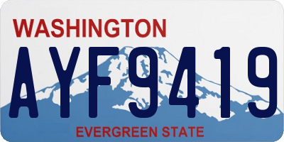 WA license plate AYF9419
