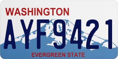 WA license plate AYF9421