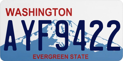 WA license plate AYF9422