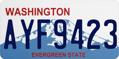 WA license plate AYF9423