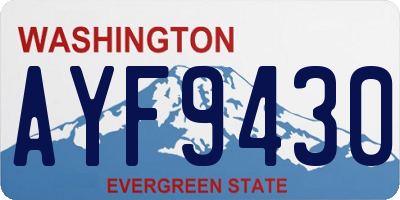 WA license plate AYF9430