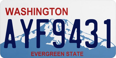 WA license plate AYF9431