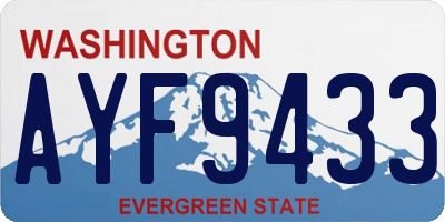 WA license plate AYF9433