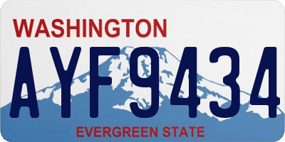 WA license plate AYF9434