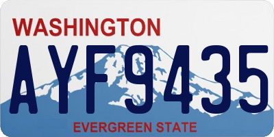 WA license plate AYF9435