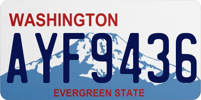 WA license plate AYF9436