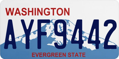 WA license plate AYF9442