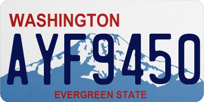 WA license plate AYF9450