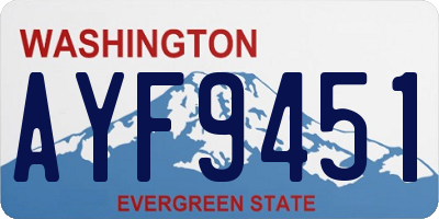 WA license plate AYF9451