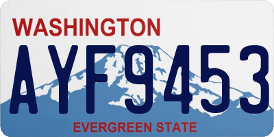 WA license plate AYF9453