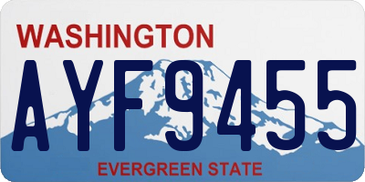 WA license plate AYF9455