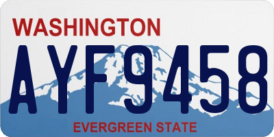 WA license plate AYF9458