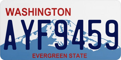 WA license plate AYF9459