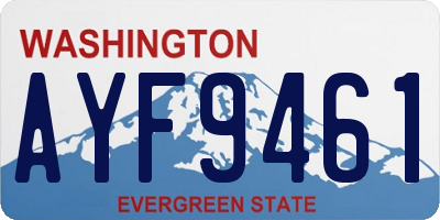 WA license plate AYF9461