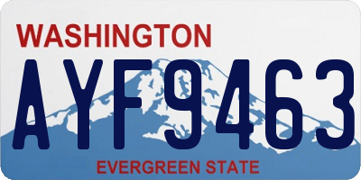 WA license plate AYF9463