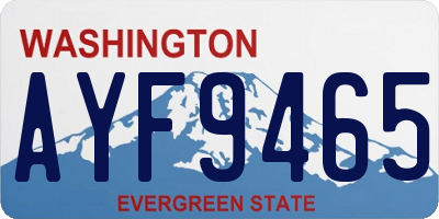 WA license plate AYF9465