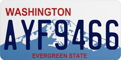 WA license plate AYF9466