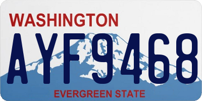 WA license plate AYF9468