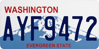 WA license plate AYF9472