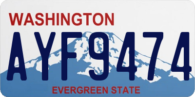 WA license plate AYF9474