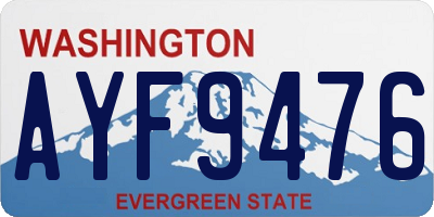 WA license plate AYF9476