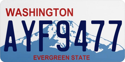 WA license plate AYF9477