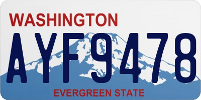 WA license plate AYF9478
