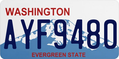 WA license plate AYF9480