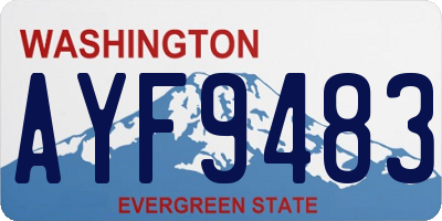 WA license plate AYF9483