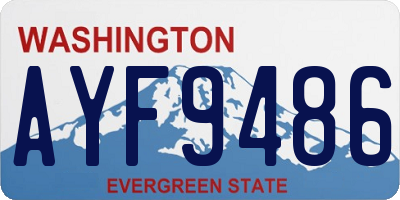WA license plate AYF9486