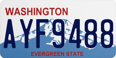 WA license plate AYF9488