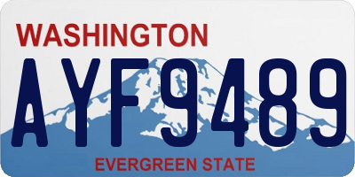 WA license plate AYF9489