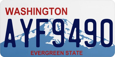 WA license plate AYF9490