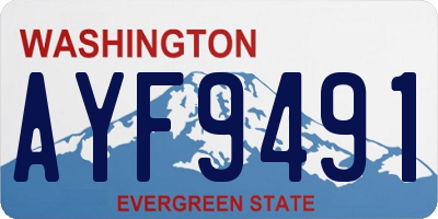WA license plate AYF9491