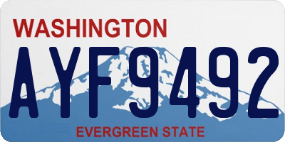 WA license plate AYF9492