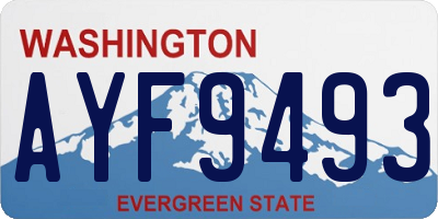 WA license plate AYF9493