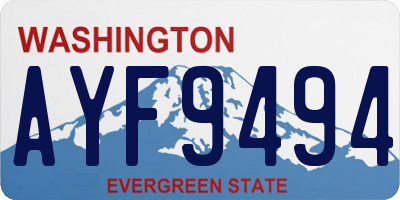 WA license plate AYF9494