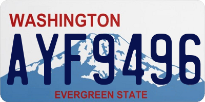 WA license plate AYF9496