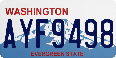 WA license plate AYF9498