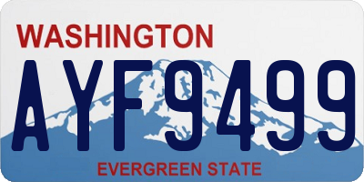 WA license plate AYF9499
