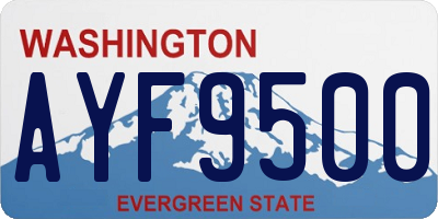WA license plate AYF9500