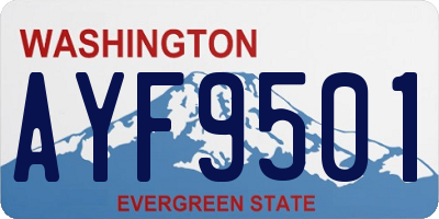 WA license plate AYF9501