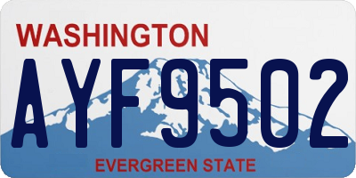 WA license plate AYF9502