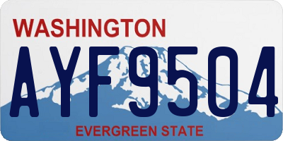 WA license plate AYF9504