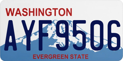 WA license plate AYF9506