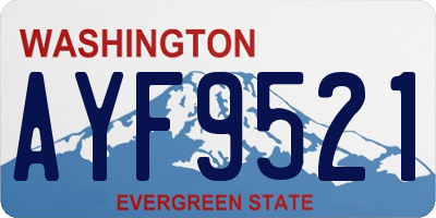 WA license plate AYF9521
