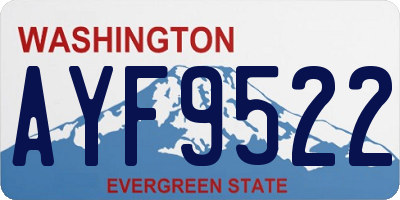 WA license plate AYF9522