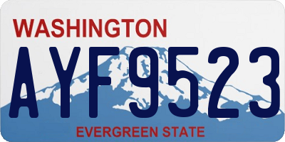 WA license plate AYF9523